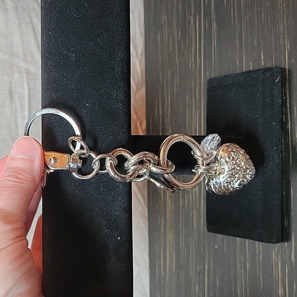 Key Chain Crystal & Silver Hearts Design Kathy Van Zeeland - Picture 1 of 6